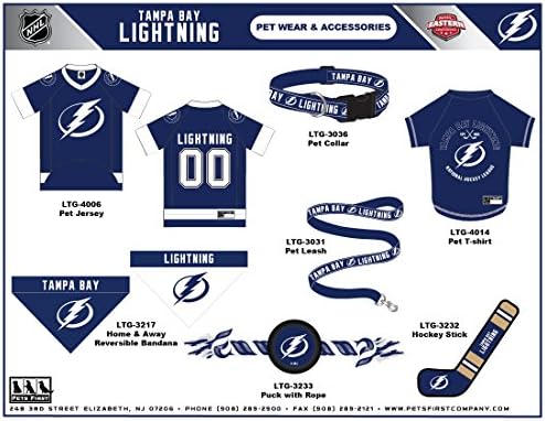 Pets First NHL Tampa Bay LTG-3036-MD Lightning Collar for Dogs & Cats, Medium. - Adjustable, Cute & Stylish! The Ultimate Hockey Fan Collar!