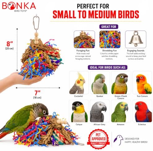 Bonka Bird Toys Mini Taco 1359 Foraging Bird Toy Parrot Cages Cockatiel Parakeet Conure Lovebird Toys.