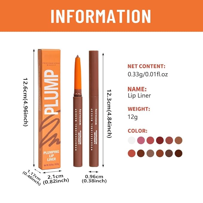 Matte Lip Liner Pencil for Shaping Lips, Retractable Creamy Brown Crayon LipLiner Pencil, Long Lasting Waterproof Lipstick Lip Liner Makeup, Vegan Beauty 11#