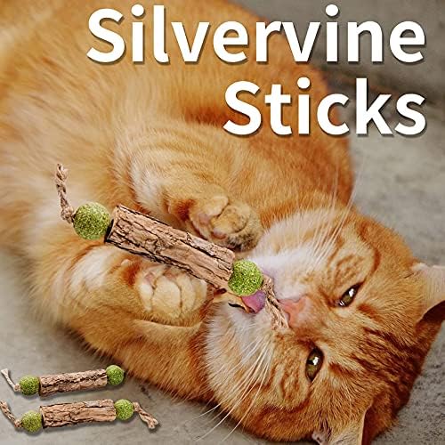 Silvervine Sticks for Cats, 3 Pack Natural Catnip Chew Toys