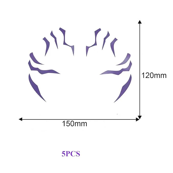 Purple Temporary Tattoo Stickers – 5PCS Movie Anime Kpop Theme Purple Tattoos Realistic Waterproof Body Art for Cosplay, Halloween, and Party Makeup (For Face Only)
