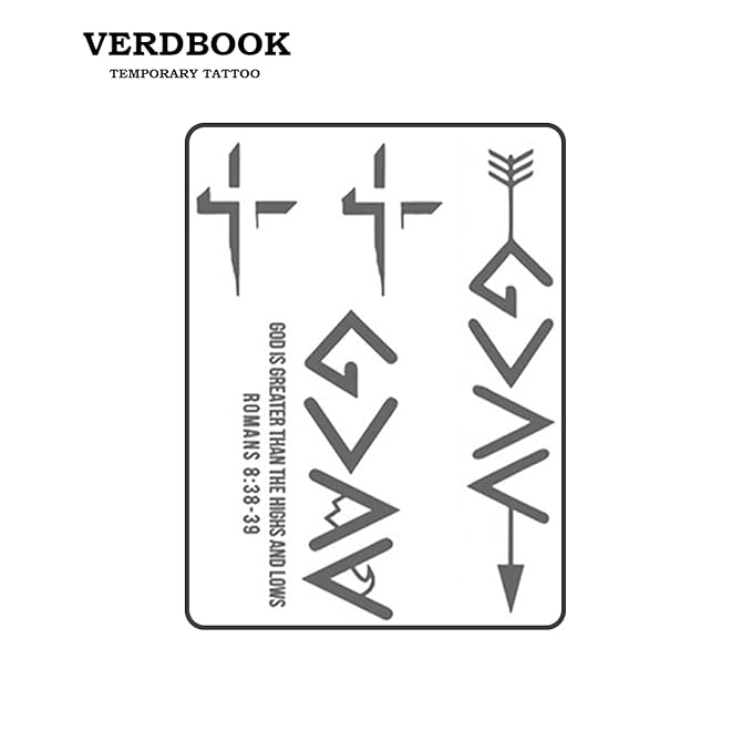 Waterproof Temporary Tattoos: 2-Sheet Tattoo Kit with Realistic Body Stickers, Semi-Permanent Tattoos for Adults Lasting 7-15 Days – Safe for Men & Women, Scripture Cross