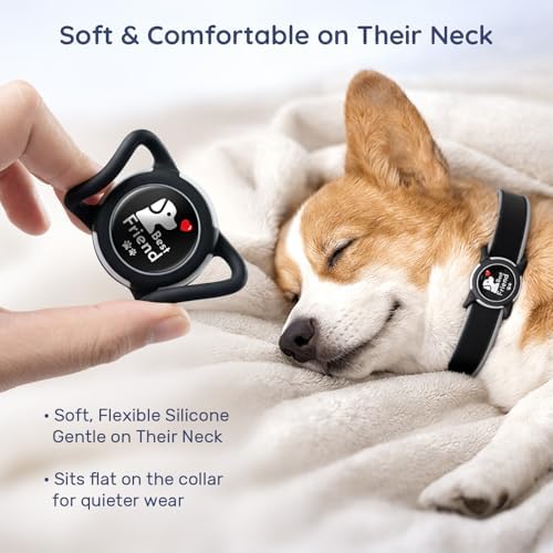 Waterproof AirTag Holder for Dog Collar, Soft Slide-On Dog AirTag Holder | Full-Body Protection, No-Dangle Fit, Ultra-Durable, Lightweight, Tool-Free Installation, Fits Dog & Cat Collars