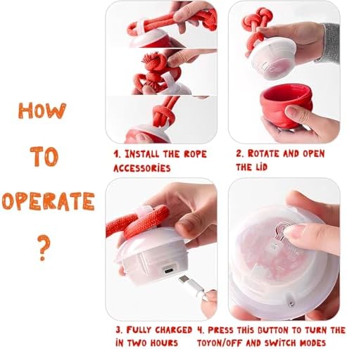 Interactive Dog Toys Ball - Fun Moving Dog Toys to Keep Them Busy | Smart Jumping Ball for Dogs with Three Modes, Rechargeable Automatic, Knot Design, Bite-Resistant and Teeth-Cleaning (Red)