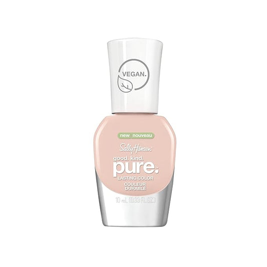 Sally Hansen Good. Kind. Pure. Nail Polish | Plant-Based, Vegan, 16-Free Formula | Opaque, Shiny | 130 Romantic Peach | Nude Pink Nail Color