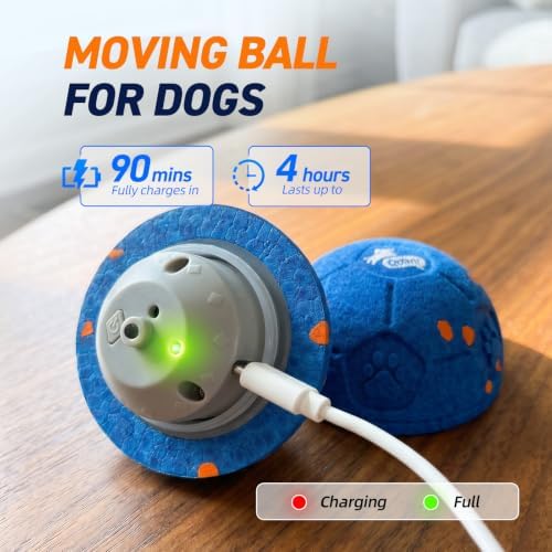 QDAN Interactive Dog Toys, Automatic Moving Dog Balls with 3 Modes, 2.7Inch