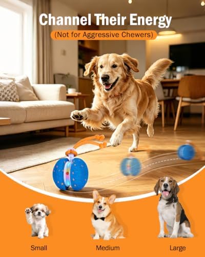 osou Interactive Dog Toy, Automatic Moving Dog Ball Toy with 2 Speed Modes