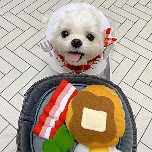 Pawfectpals Interactive, Squeaky, Funny, Unique, Assortment Dog Plushy Toy for Dogs (Breakfast Platter)