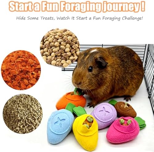 Hamiledyi Guinea Pig Foraging Toys Rabbit Enrichment Interactive Toy for Relieve Boredom Food Hide Puzzle Toys Exercise Acitivity Forage Toy for Hamster Chinchilla Small Animals (6 Pieces)