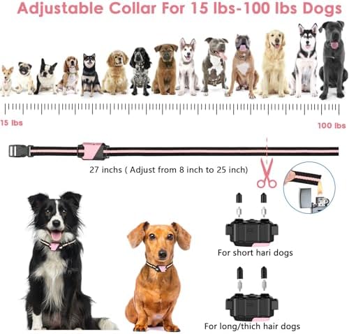PIOUNS Shock Collar for Dogs, Dog Training Collar with Remote, 3 Modes