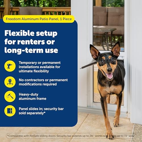 PetSafe Sliding Glass Pet Door, 1 Piece, Medium Dogs to 40 lb, White