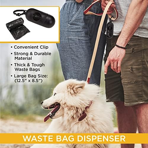 PET Poop Waste Bag Dispenser and D Ring for Leash with 600 Premium Garbage Bags