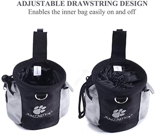 AMZNOVA Dog Treat Pouch Treatnow Dog Treat Bag, 3 Cups, Black