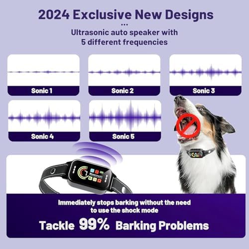 Bark Collar,Bark Collar for Large Medium Small Dogs 8-120lbs,Rechargeable Anti Bark Training Collar with 7 Adjustable Sensitivity, Barking Collar with Beep Vibration