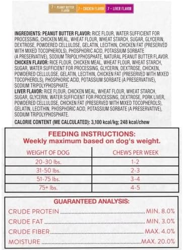 Ol Roy Munchy Bones Dog Treats, Chicken, Peanut Butter & Liver, No Artificial Flavors or Colors, 60 oz, 21 Count with Bone Waste Bag Dispenser and Roll