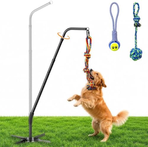 Tether Tug Outdoor Dog Toy Spring Pole, 3 Ropes for Tug of War