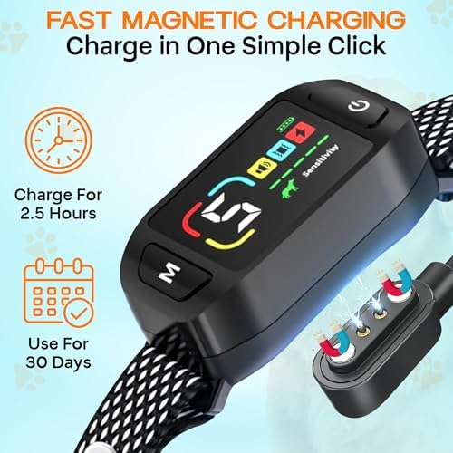 Bark Collar for Dogs with Clicker and Whistle – 300% Stronger Vibration, 5 Sensitivity Levels, 4 Training Modes, Fast Magnetic Charging | Waterproof, Adjustable – Train with Love, Not Pain