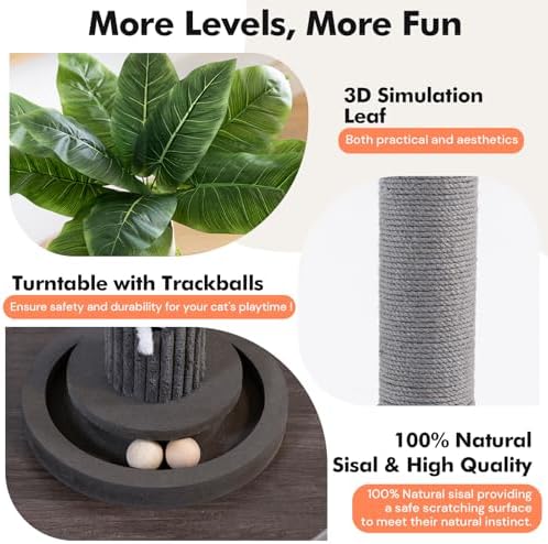 Woochpet 35"Cat Scratching Posts,Interactive Cat Toys For Indoor Large Cats
