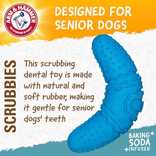 Arm & Hammer Scrubbies Boomerang Rubber Dental Chew Toy, Large, 7 in
