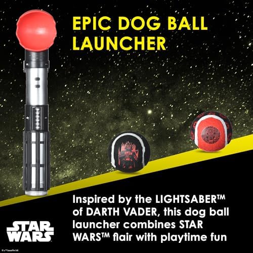 Star Wars for Pets Darth Vader Lightsaber Ball Launcher, 2 Balls