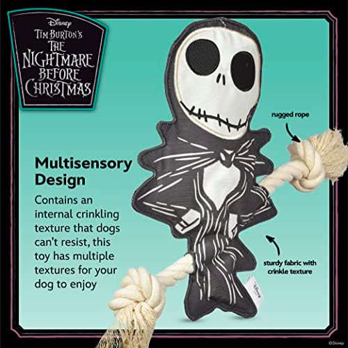 Disney Nightmare Before Christmas Jack Skellington Flattie Dog Toy, 10 Inch