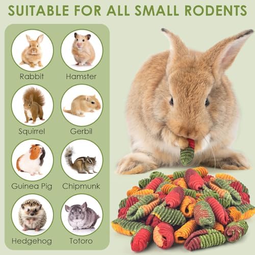 ERKOON Chinchilla Treats, Timothy Grass Chew Toys for Teeth for Rabbit Guinea Pig Gerbil Rat Dwarf Hamster (Large Size-1 Pack)