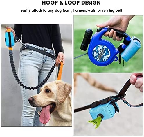 2 Pack Dog Poop Bag Holder for Leash with Carabiner Clip + 80 Pet Trash Bag