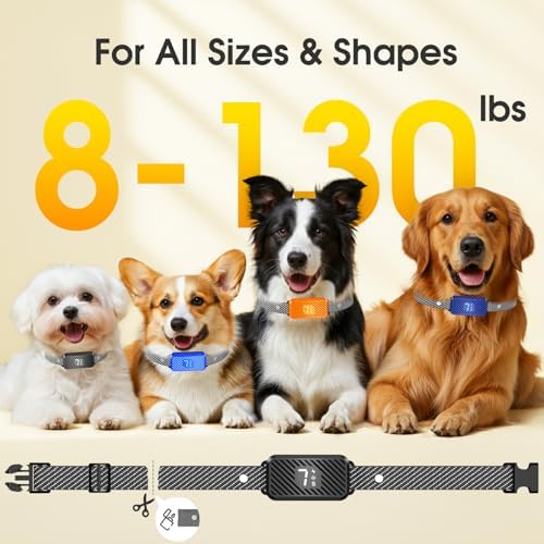 Dog Bark Collar for Large Medium Small Dogs, Effective No-Bark Collar, Smart Barking Collar, Rechargeable Bark Collar with 7 Sensitivity, 3 Modes, Waterproof, Frosted Black