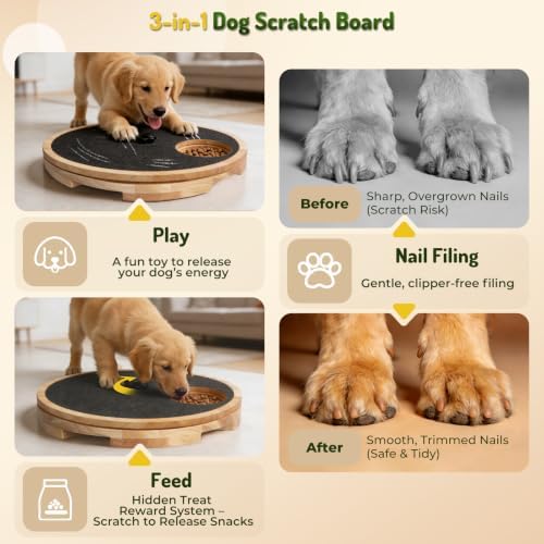 Zenflux Dog Nail Scratch Board with Treat Box for Claw Care
