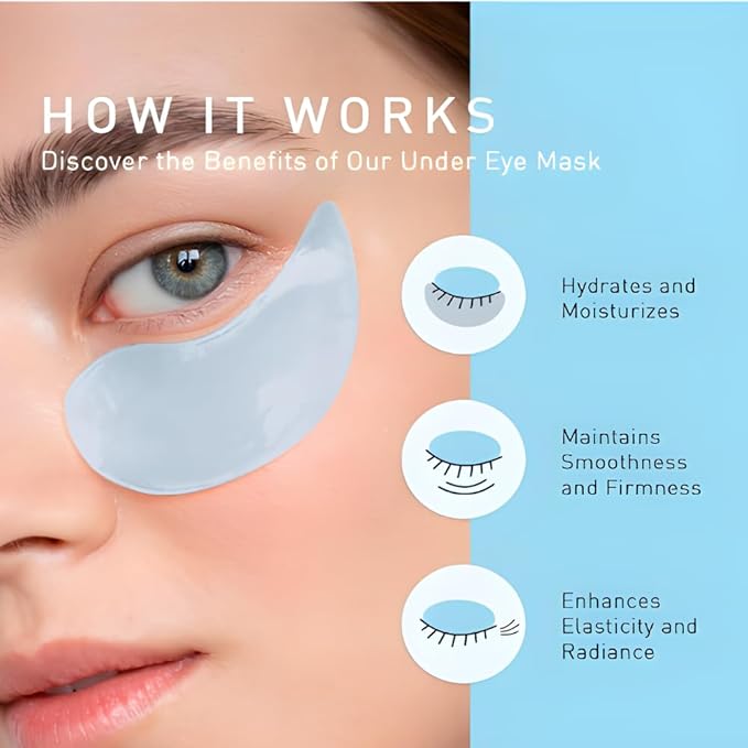 Under Eye Patches for Dark Circles & Puffiness – Hydrating Hydrogel Eye Patches with Niacinamide & Hyaluronic Acid, Cooling Undereye Eye Pads, 60 PCS (30 Pairs), Blue