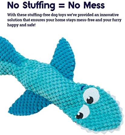 Petstages Stuffing-Free Floppy Shark Plush Dog Toy, Large