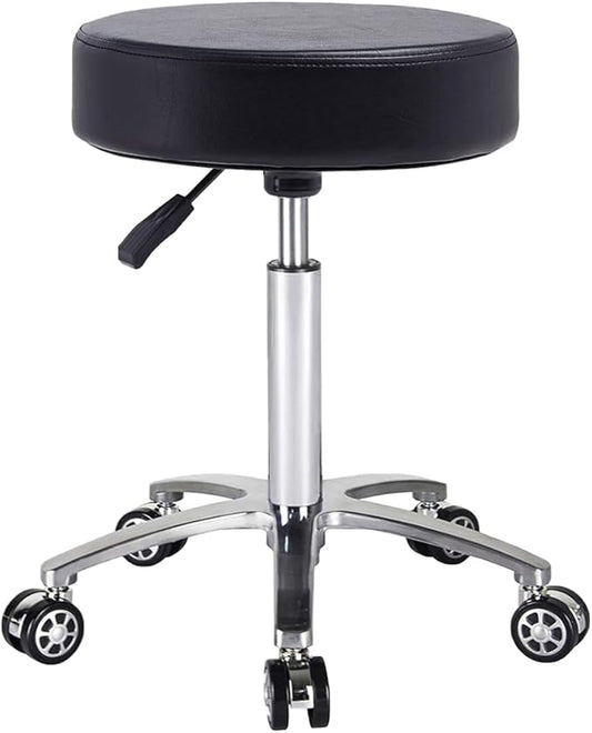 Antlu Rolling Stool Swivel Chair for Office Medical Salon Tattoo Kitchen Massage Work,Adjustable Height Hydraulic Stool with Wheels (Black)