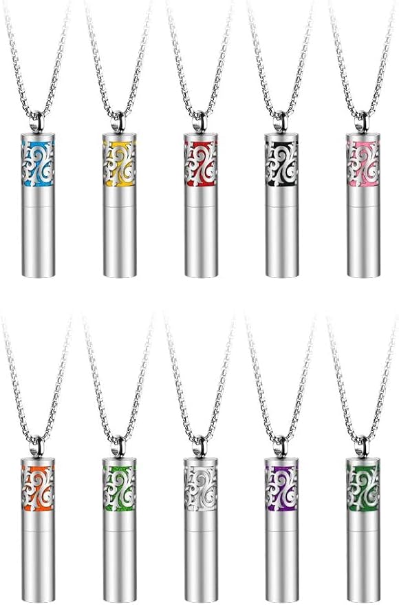 Maromalife Essential Oil Necklace for Women, Diffuser Necklaces 316L Stainless Steel, Diffuser Pendant with 10 Felt Pads, Aromatherapy Necklace Gift Set for Birthday, Christmas