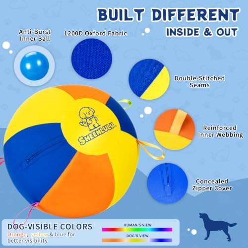 Herding Ball for Dogs, 22" Dog Training Ball with Straps