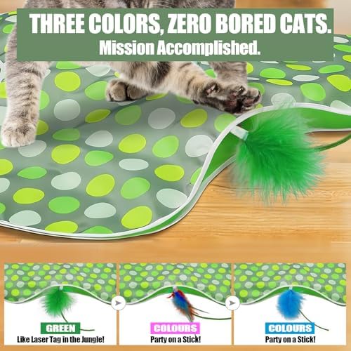 6 Pcs Cat Feather Toys Replacement Compatible with P43, 3 Colors Cat Toy Wand Refills, Cat Toy Feathers Refill, Interactive Cat Teaser Wand Attachments, Only Accessories