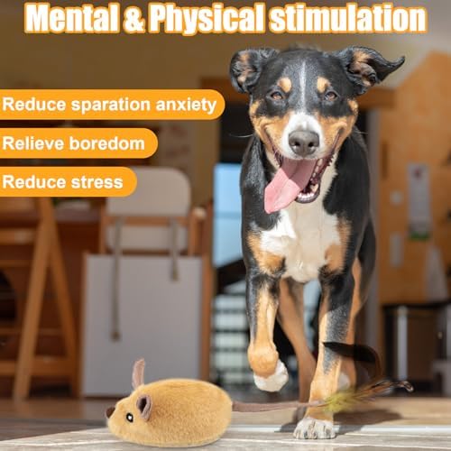 Interactive Dog Toys, Fake Mouse Moving Dog Toy with Automatic Sensor