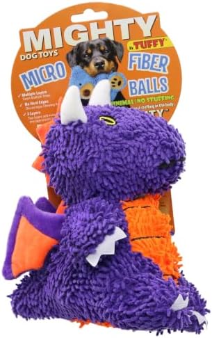 MIGHTY Tuffy Microfiber Medium Ball Dragon Dog Toy