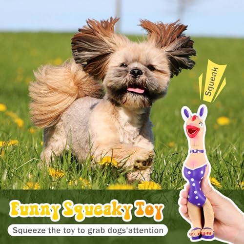 Silipull 3 Pcs Squeaky Rubber Chicken Dog Toys Latex Chew Toys, Funny