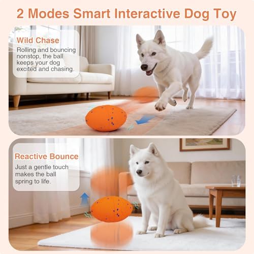 Interactive Dog Toys Ball Automatic Active Rolling Ball for All Dog(Vorange