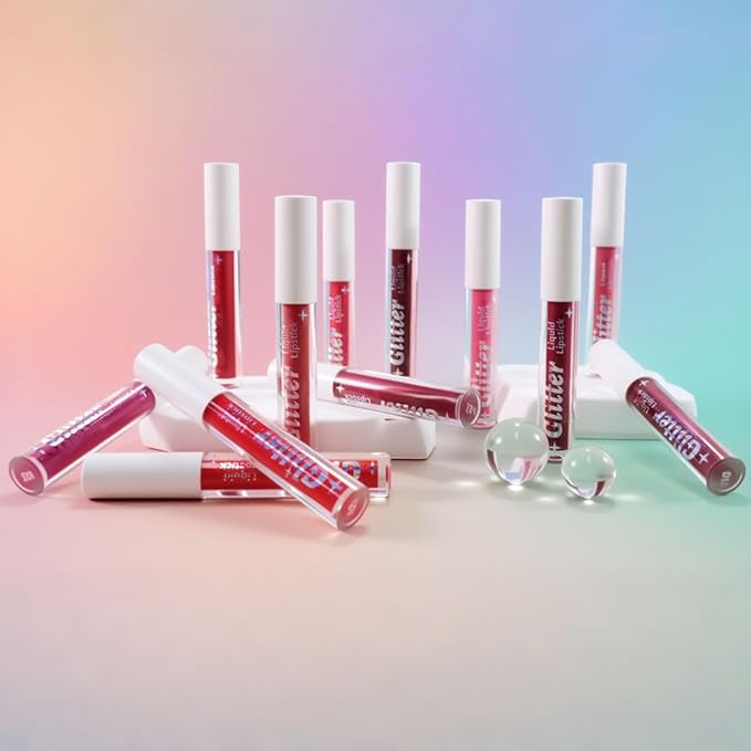 Plum Metallic Lipstick for Women,Lightweight Glitter Sparkling Liquid Lipsticks,Shimmer Lip Gloss Stain Long Lasting Waterproof Smudge Proof Non-Drying 24 Hour Full Coverage Lip Makeup,Vegan