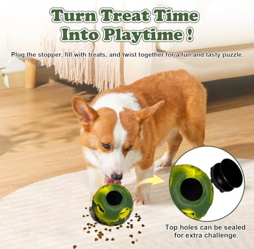 Large Interactive Dog Frozen Treat Toy, Puzzle Enrichment Chew Ball
