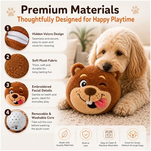 Interactive Dog Toy, Sound Activated Bouncing Bear with Music