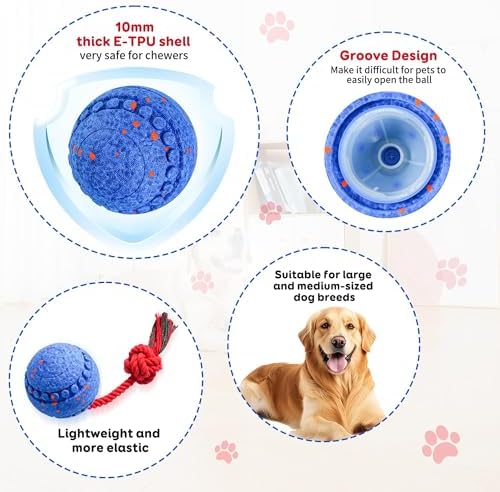 Smart Interactive Dog Toys Ball for Medium and Large Dogs to Keep Them Busy | Motion Activated Interactive Dog Toy, E-TPU Material, Waterproof & Rechargeable, Interactive Dog Ball for Indoor and Outdoor