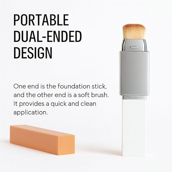 Blanc Cover Cream Stick – Korean Color Changing Foundation Stick with Volufiline & Collagen – Concealer Foundation Sticks for Dewy Skin– Makeup Foundation Stick with Detachable Brush (Natural)