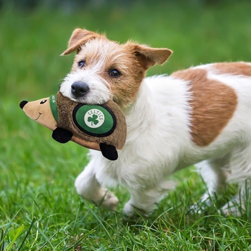 NBA Boston Celtics Plush Hedgehog Toy for Dogs & Cats, Cool Soft Pet Toy for Fun and Interactive Play, Dog Chew Toy with Squeaker, Licensed Hot Pet Toy