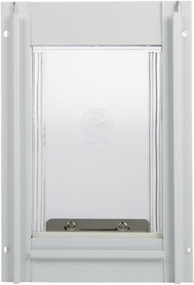 Ideal Pet Products Deluxe Aluminum Pet Door | Telescoping Frame, Super Large, 15" x 20" Flap Size, White