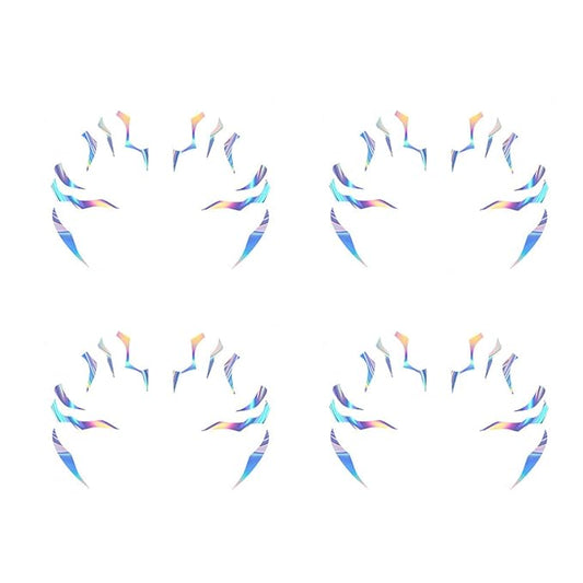 Rumi Tattoos – 1 Design x 4 Pieces (Purple), Temporary Face Tattoos, Waterproof & Skin-Safe for Cosplay, Festivals & Parties (Holographic)