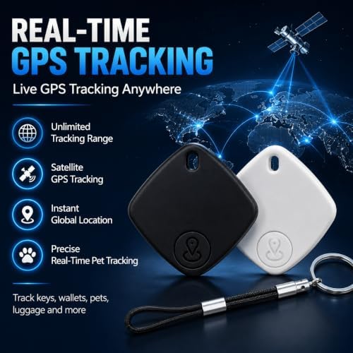 Itagpro GPS Tracker, Real-Time Global Location and Two-Way Finder for iOS and Android, with Lanyards，White：2-Pack