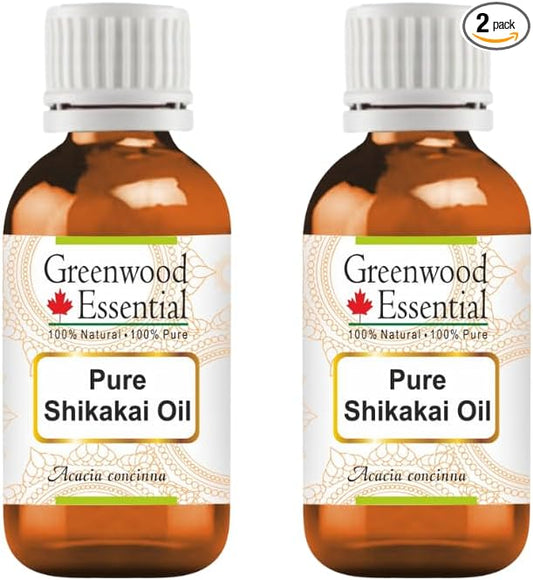 Greenwood Essential Pure Shikakai Oil (Acacia concinna) (Pack of Two) 30ml X 2 (2 oz)