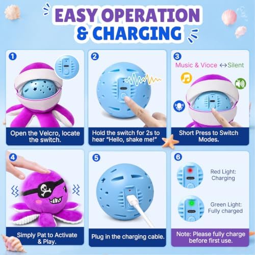 Interactive Octopus Dog Toys to Keep Dogs Entertained (Purple)
